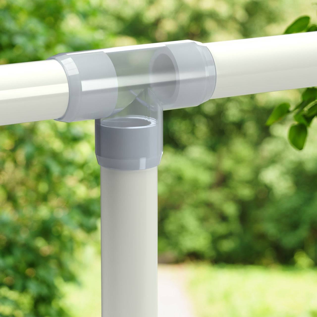 1-1/2 in. Tee PVC Fitting, Furniture Grade - Clear Tee - FORMUFIT