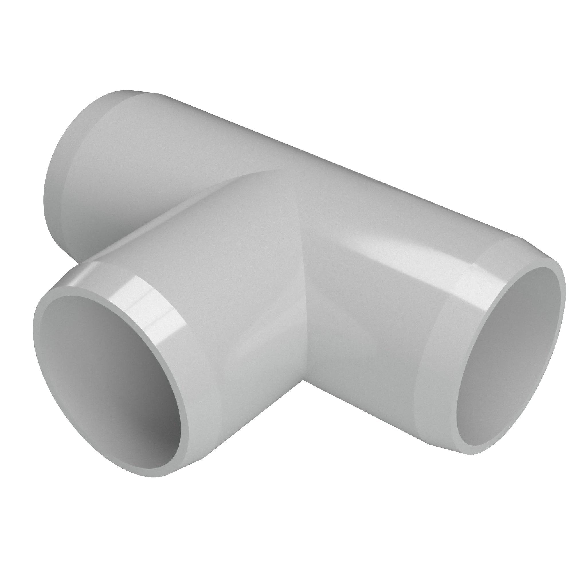 1-1/2 in. Tee PVC Fitting, Furniture Grade - Gray Tee - FORMUFIT