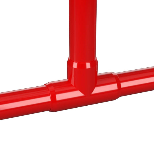 1-1/2 in. Furniture Grade PVC Tee Fitting - Red - FORMUFIT