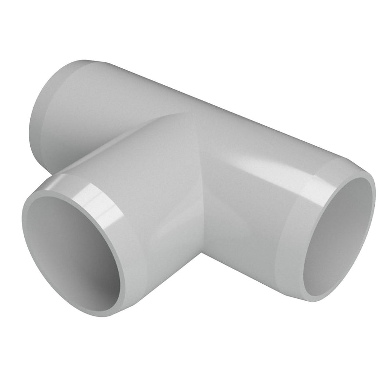 Load image into Gallery viewer, 1-1/4 in. Furniture Grade PVC Tee Fitting - Gray - FORMUFIT
