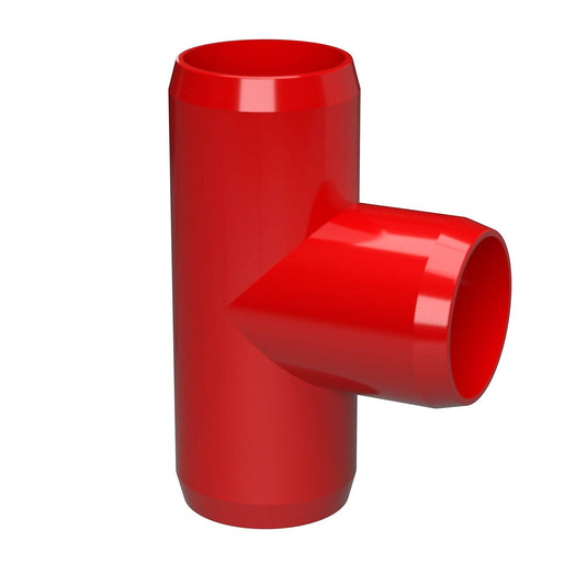 1-1/4 in. Furniture Grade PVC Tee Fitting - Red - FORMUFIT