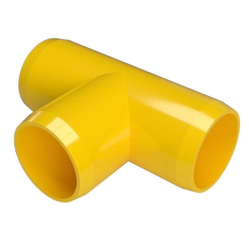 Load image into Gallery viewer, 1-1/4 in. Furniture Grade PVC Tee Fitting - Yellow - FORMUFIT
