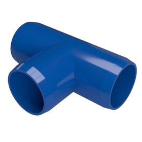 1/2 in. Furniture Grade PVC Tee Fitting - Blue - FORMUFIT