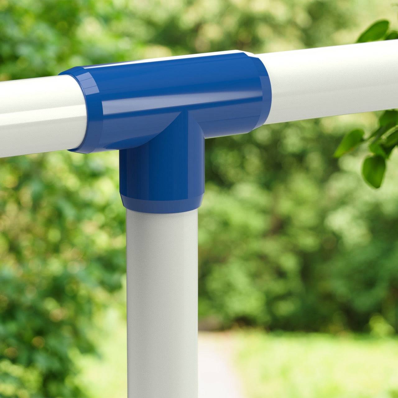 1/2 in. Tee PVC Fitting, Furniture Grade - Blue Tee - FORMUFIT