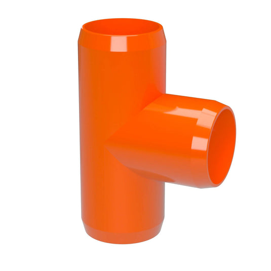 1/2 in. Furniture Grade PVC Tee Fitting - Orange - FORMUFIT