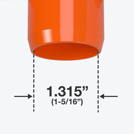 1 in. Furniture Grade PVC Tee Fitting - Orange - FORMUFIT