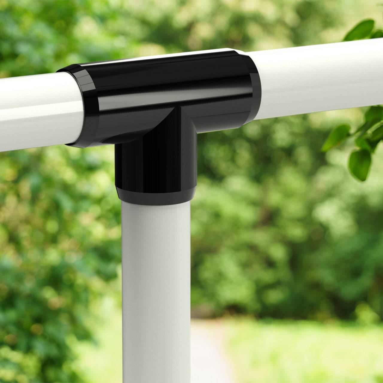 2 in. Tee PVC Fitting, Furniture Grade - Black Tee - FORMUFIT