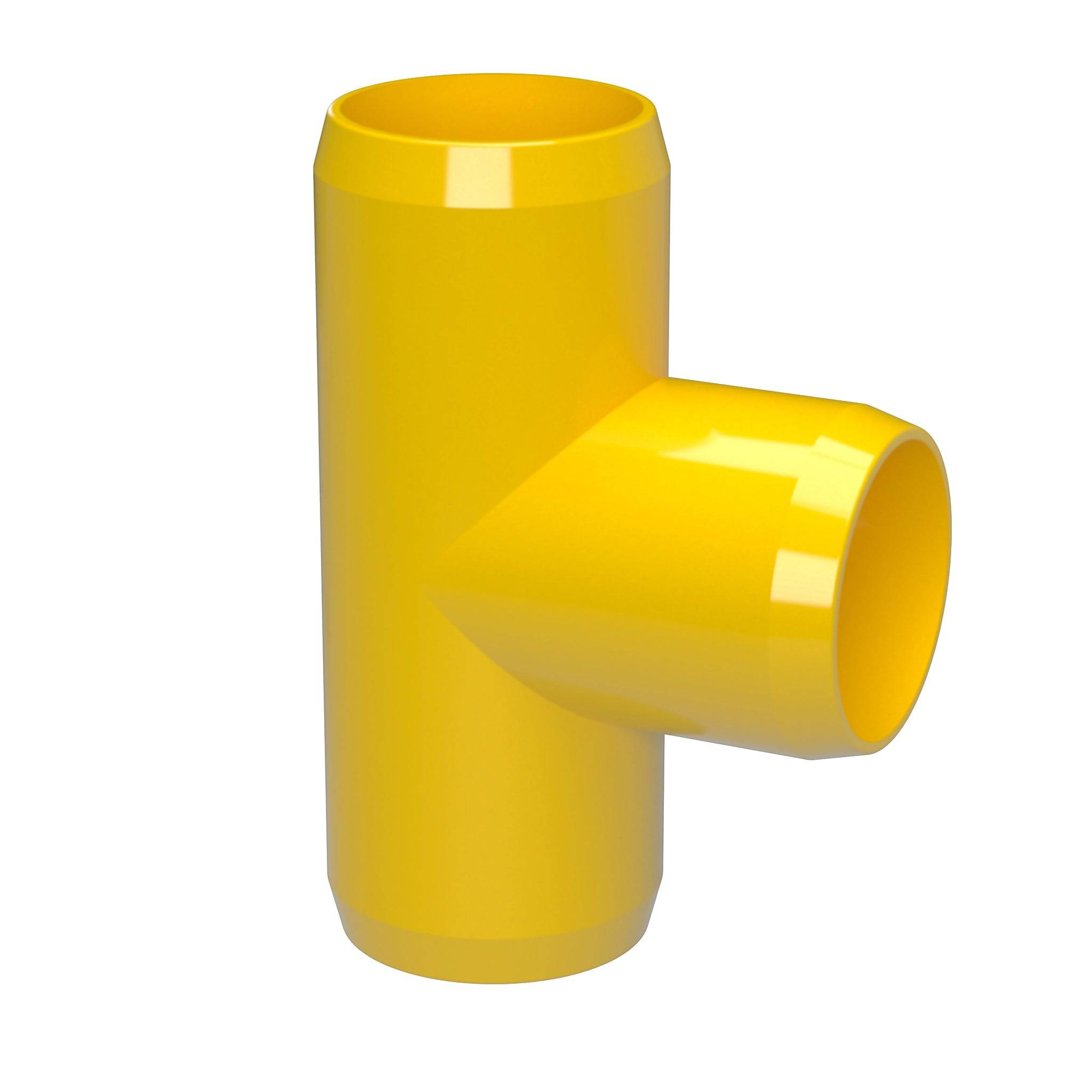 3/4 in. Tee PVC Fitting, Furniture Grade - Yellow Tee - FORMUFIT