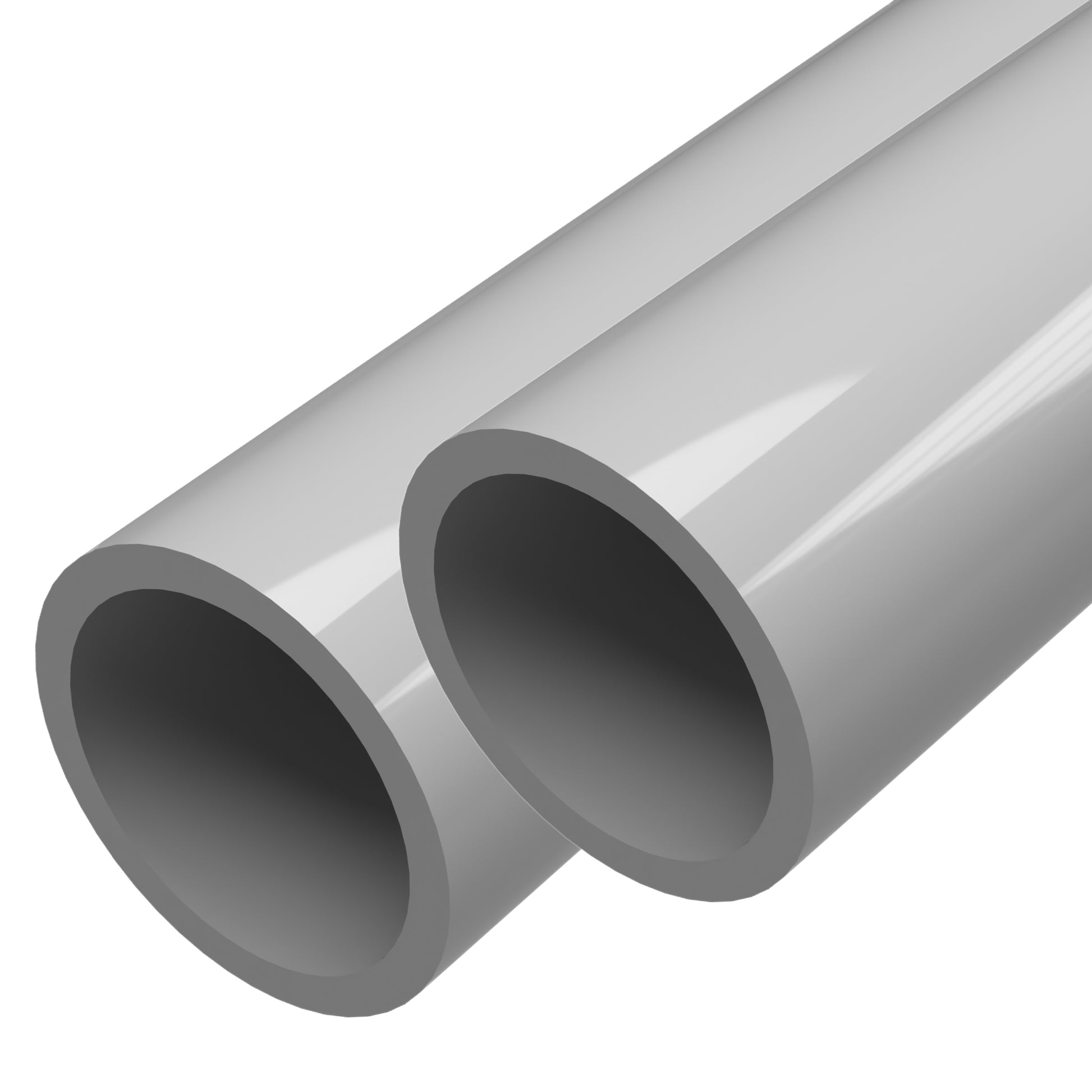 2 in. PVC Pipe - Sch 40, Furniture Grade - Gray 60" 2-Pack PVC Pipe - FORMUFIT