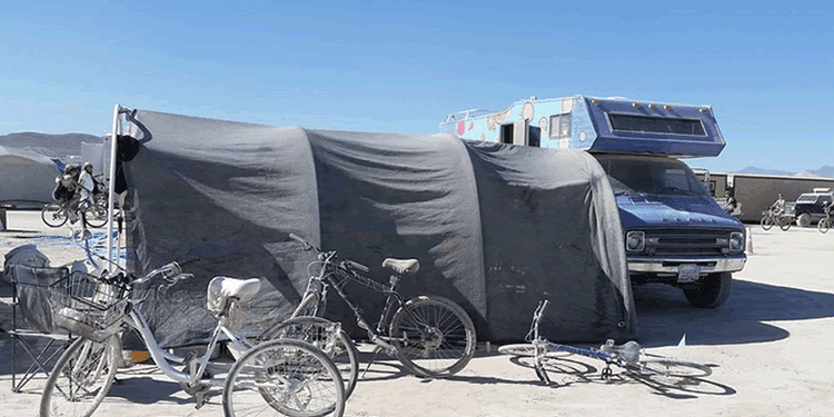 PVC 'Monkey Hut' Shade Structure for Burning Man