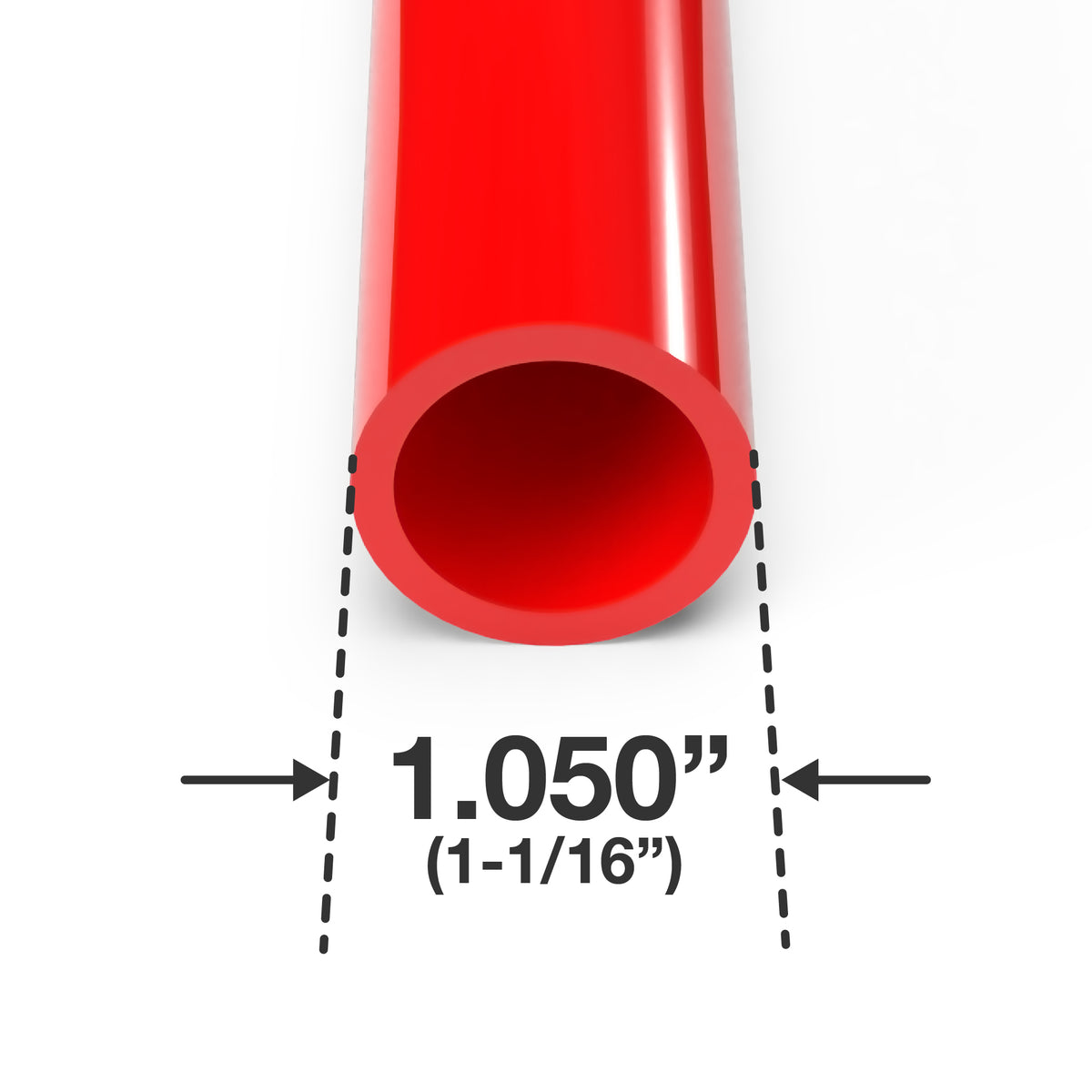 3/4 in. Sch 40 Furniture Grade PVC Pipe - Red | FORMUFIT