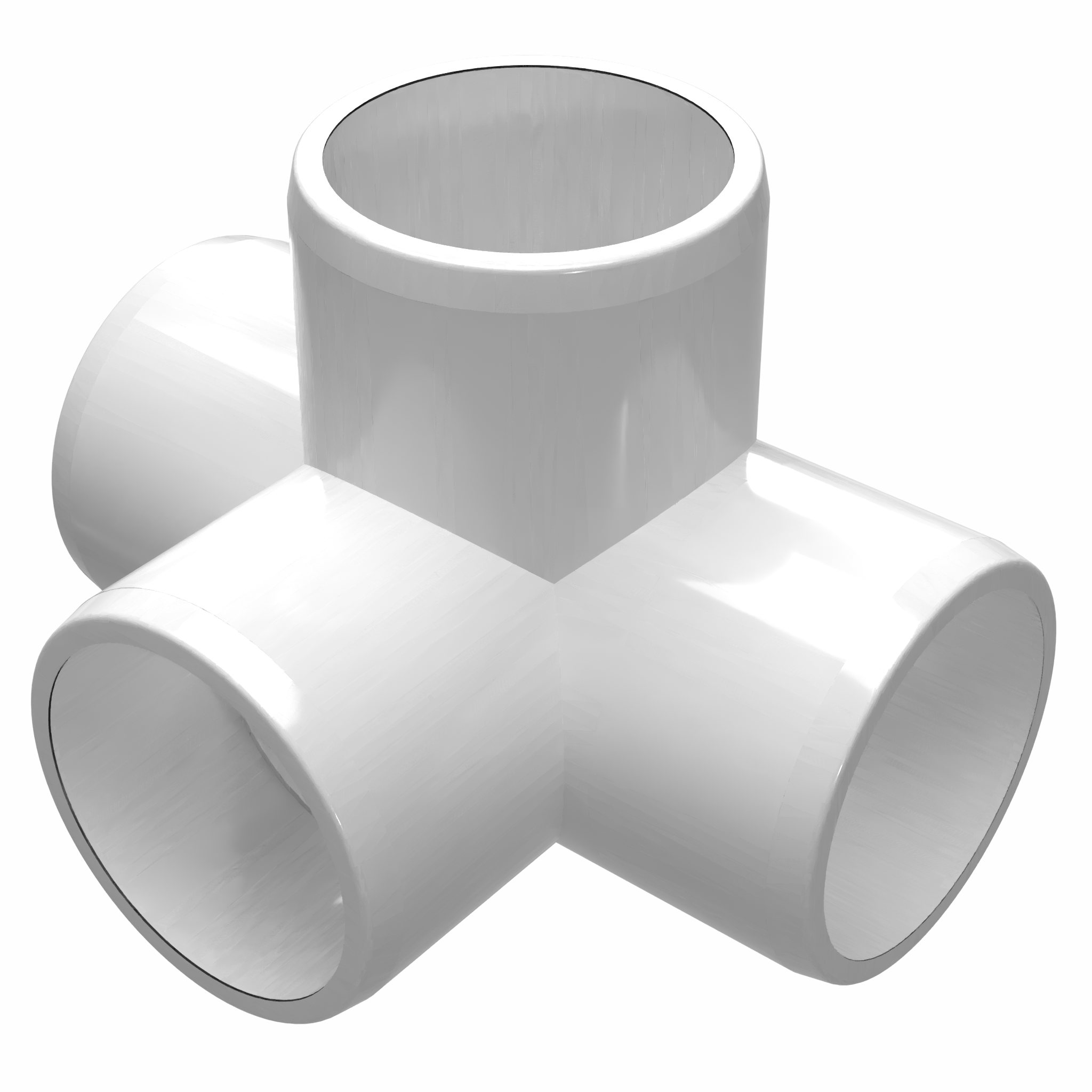 2 in. 4-Way Tee PVC Fitting, Furniture Grade - White