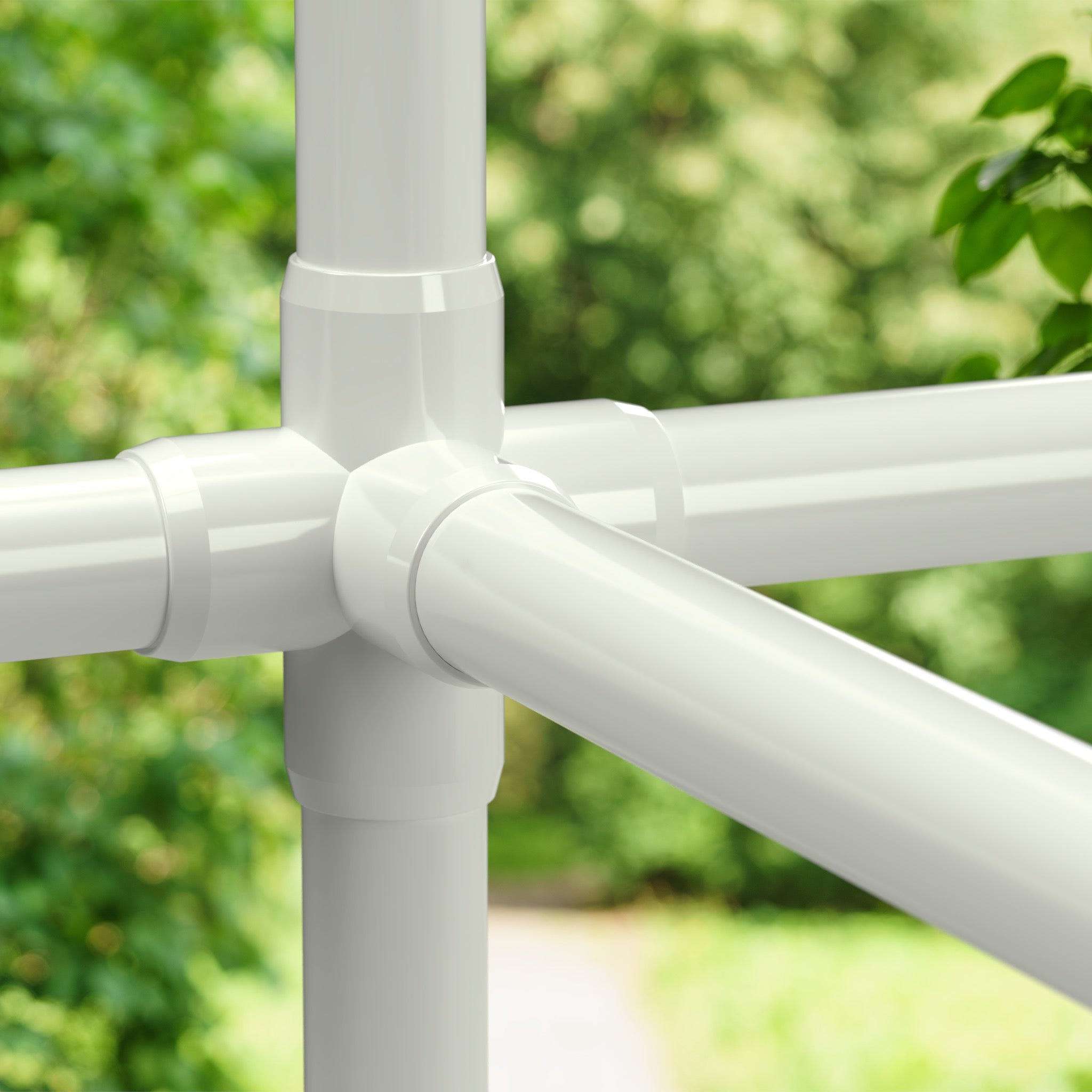 2 in. 5-Way Cross PVC Fitting, Furniture Grade - White