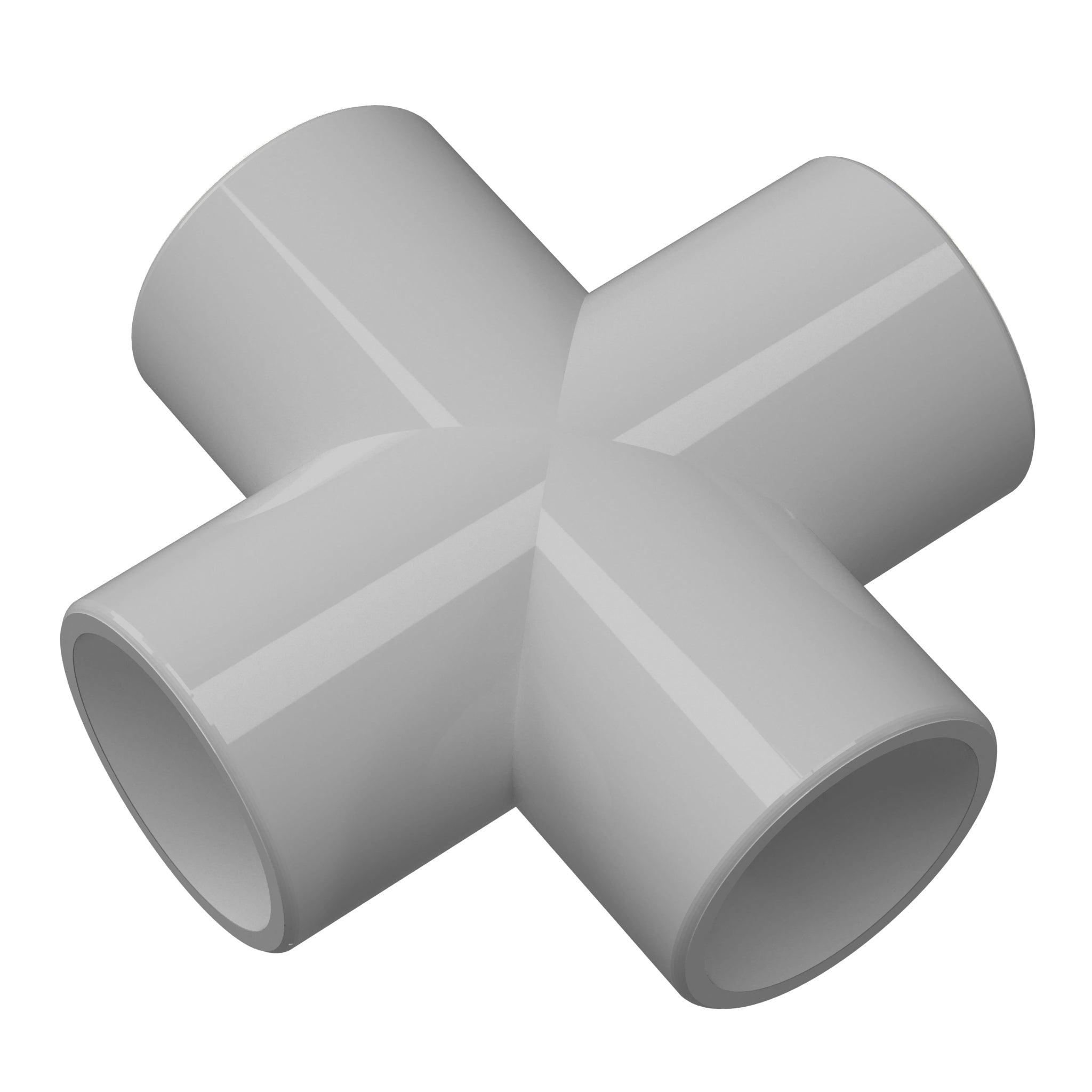 Closeout - PVC Cross New - 1-1 4" Cross - Gray Cross - FORMUFIT