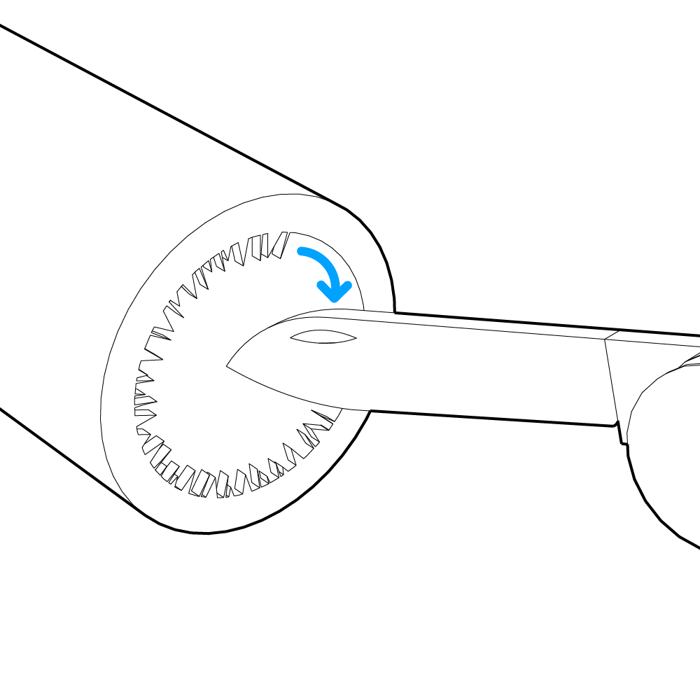 Deburring tool removing burrs from the cut end of a PVC pipe