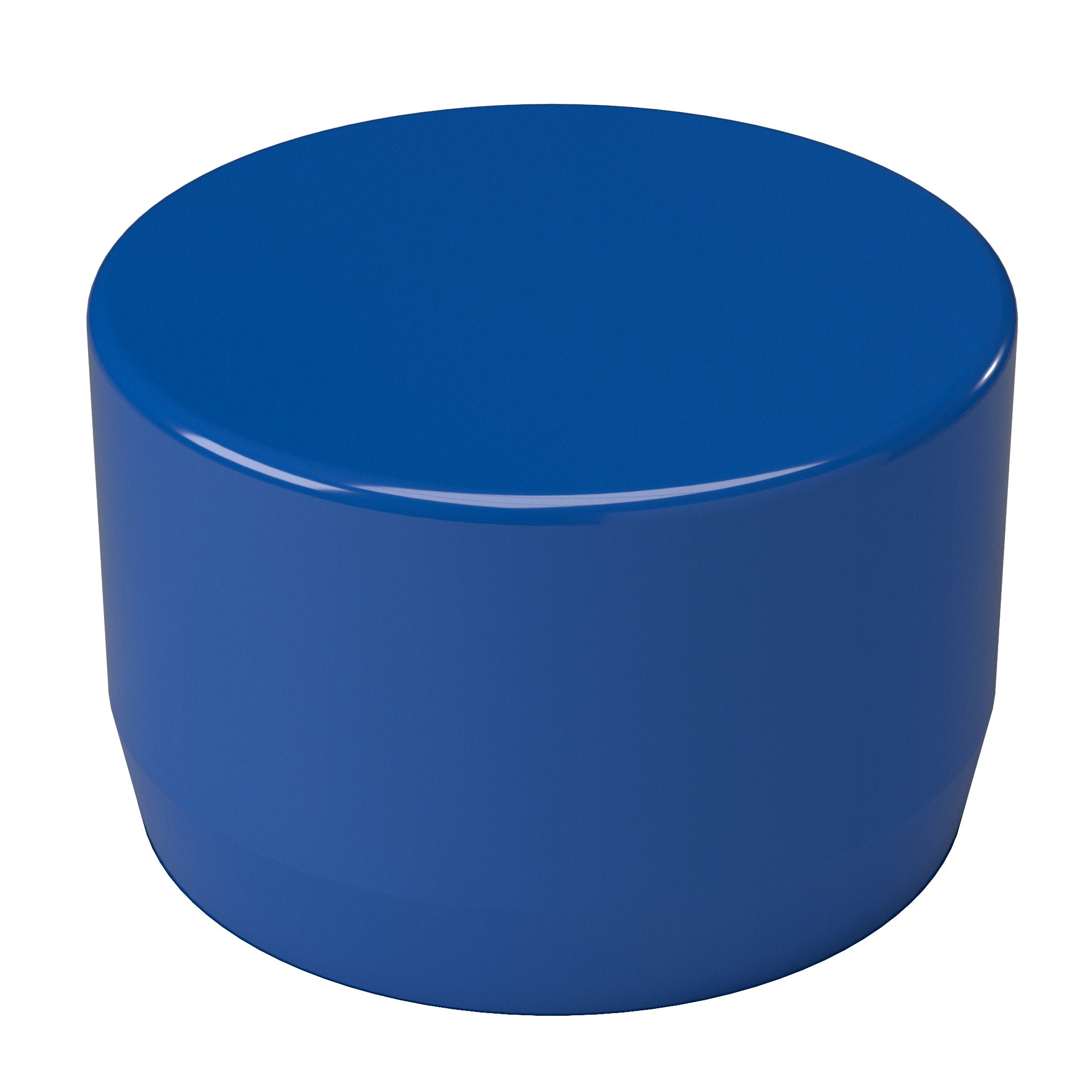 2 in. External Flat PVC End Cap, Furniture Grade - Blue