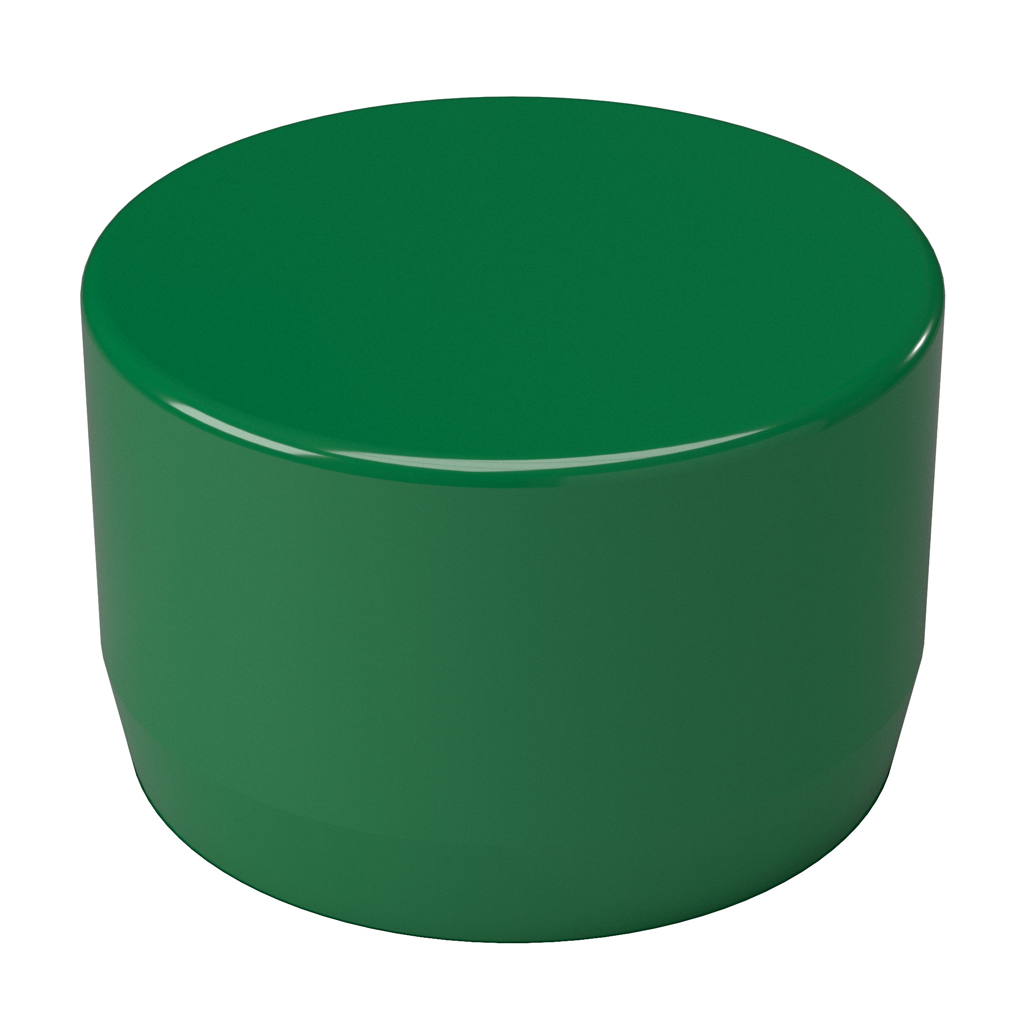 2 in. External Flat PVC End Cap, Furniture Grade - Green