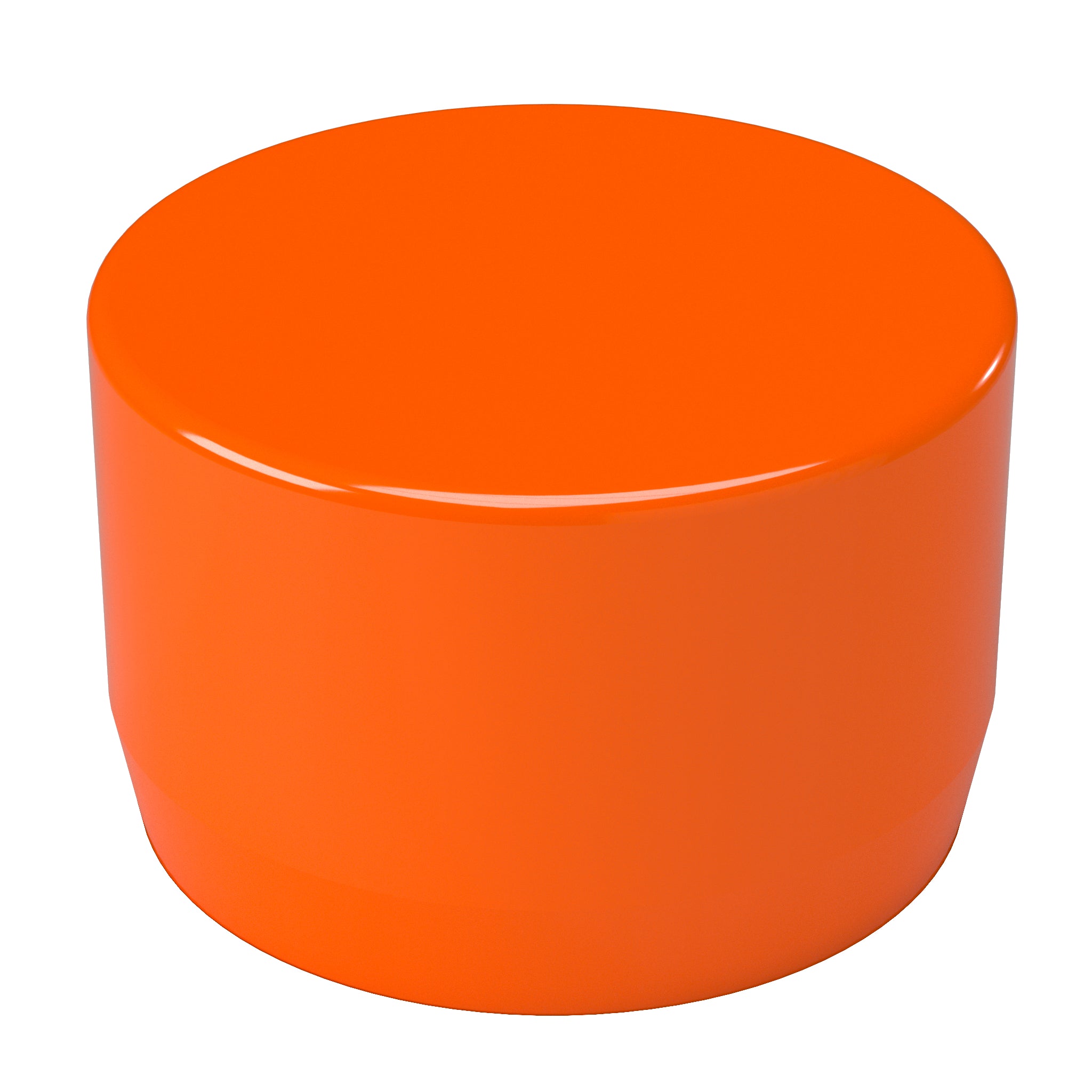 2 in. External Flat PVC End Cap, Furniture Grade - Orange