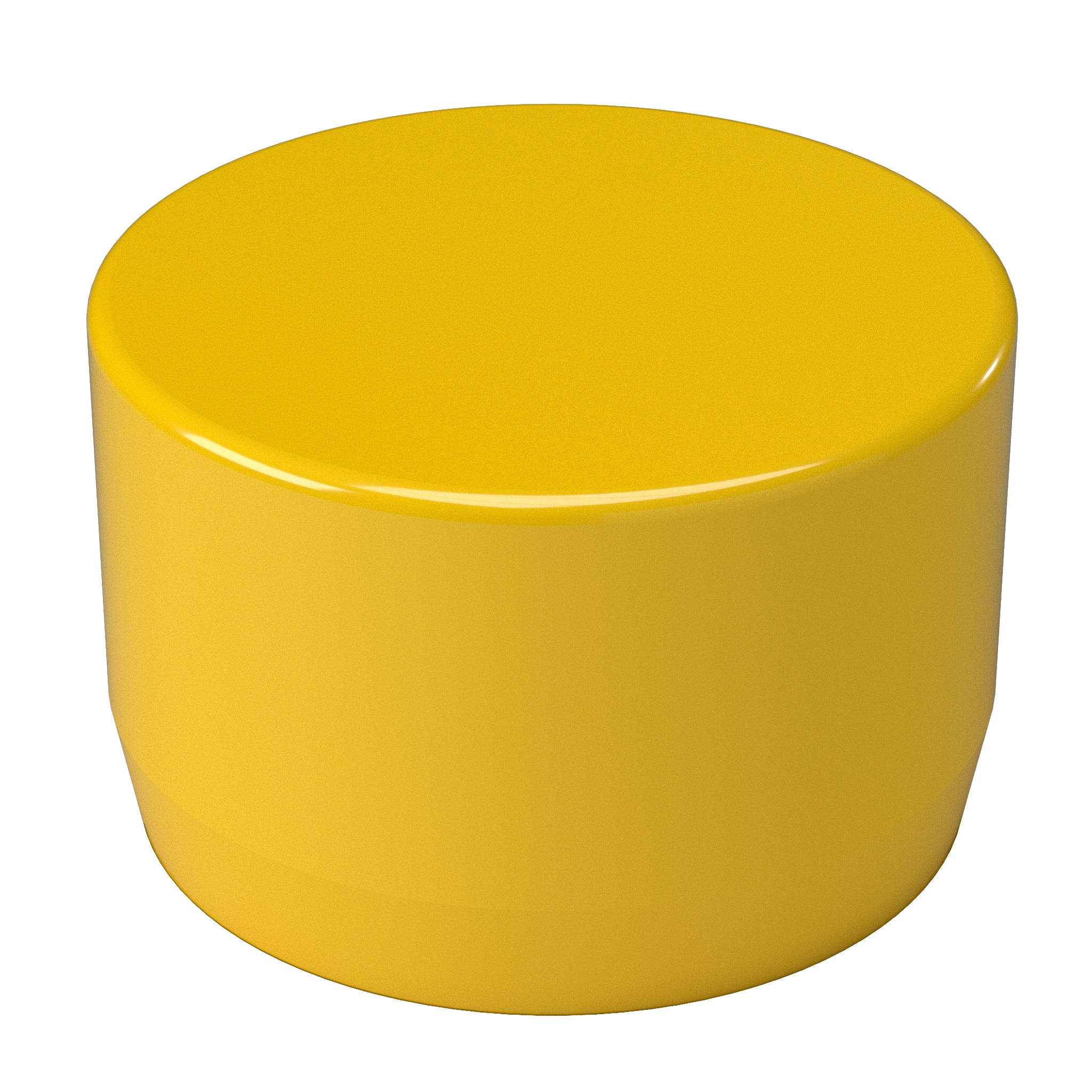 2 in. External Flat PVC End Cap, Furniture Grade - Yellow