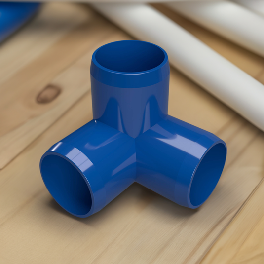 1 in. 3-Way PVC Elbow Fitting, Furniture Grade  - Blue