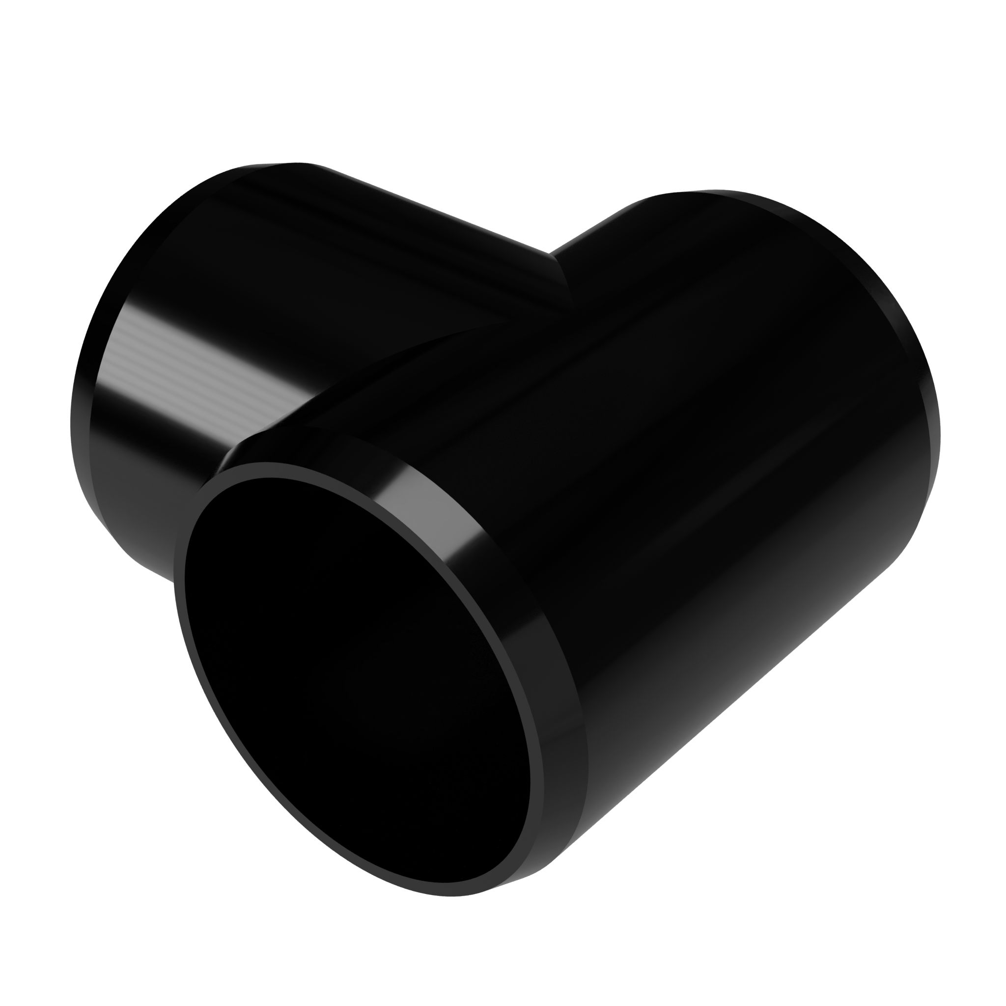 2 in. Slip Sling Furniture Grade PVC Tee - Black | FORMUFIT