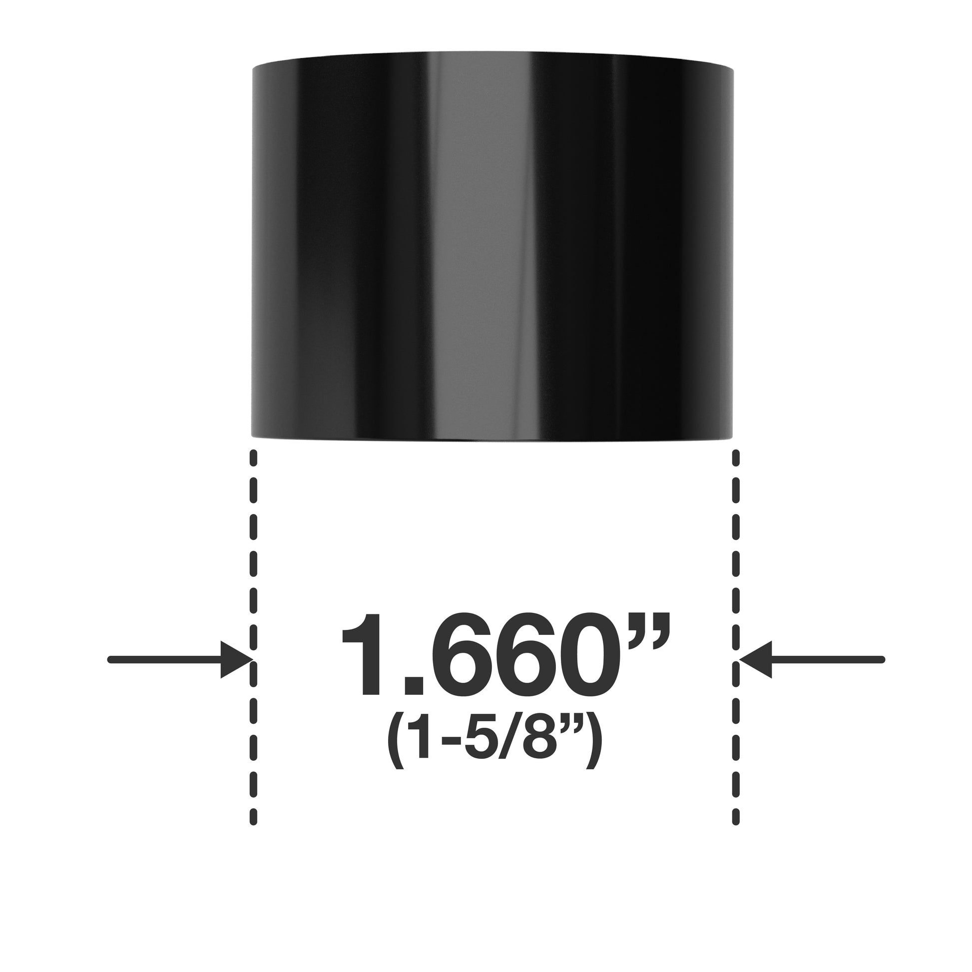 3/4" to 1-1/4" PVC Fitting Reducer - Furniture Grade - Black - FORMUFIT