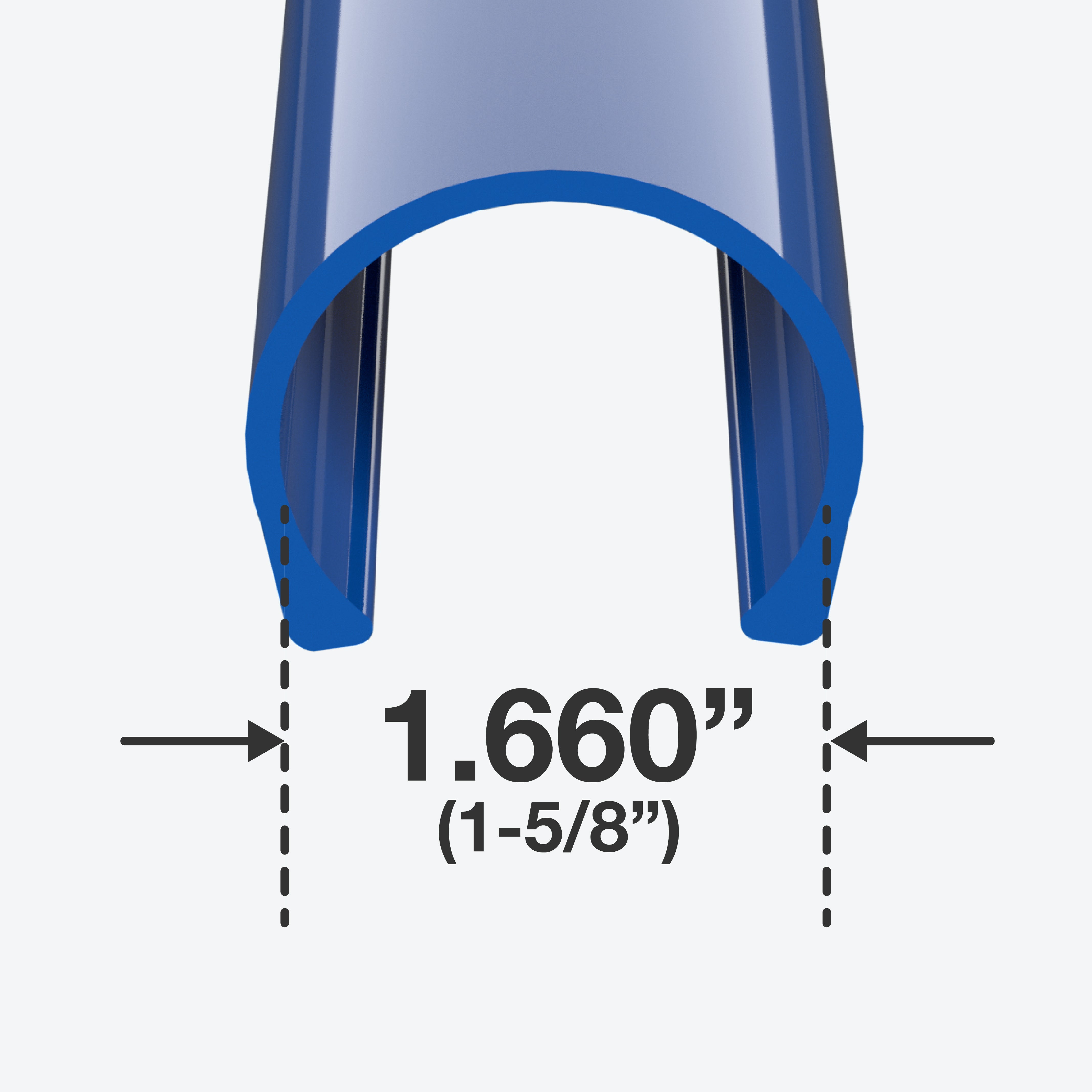 1-1/4 in. x 40 in. PipeClamp PVC Material Snap Clamp - Blue - FORMUFIT