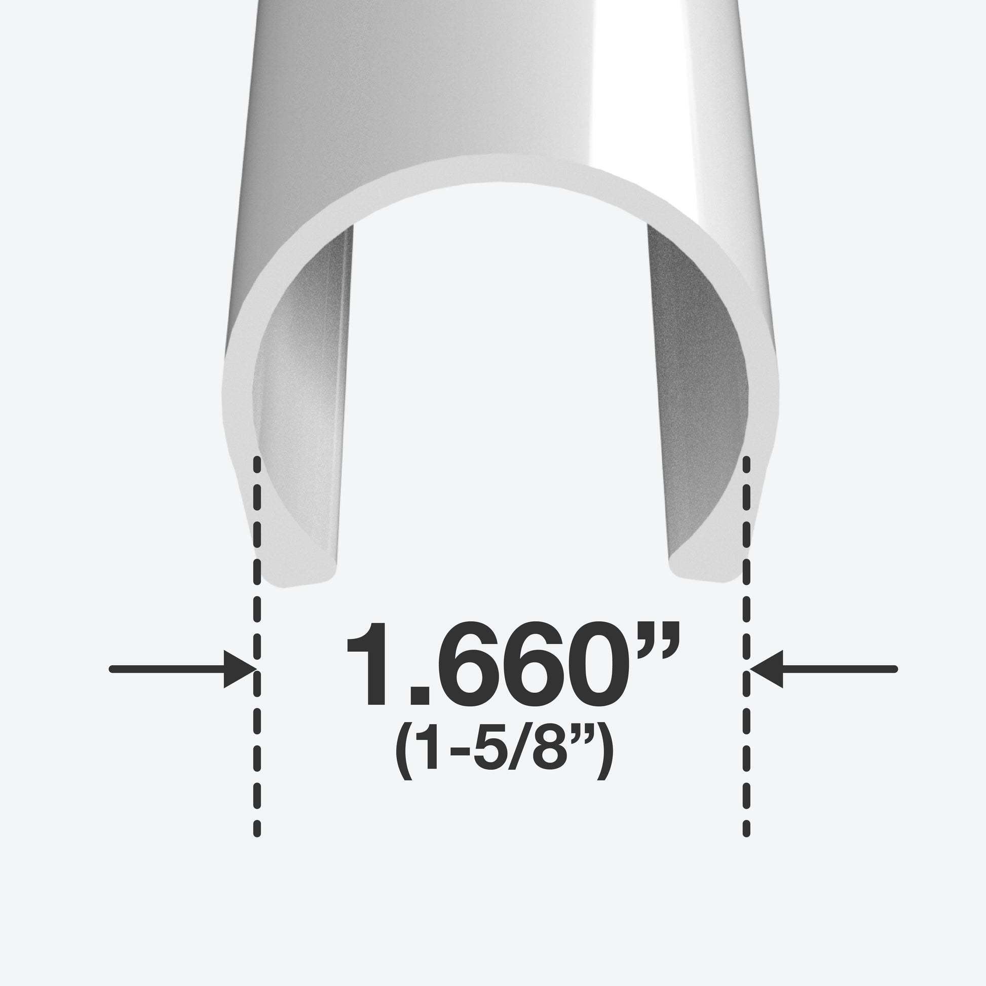 1-1/4 in. x 4 in. PipeClamp PVC Material Snap Clamp - White - FORMUFIT