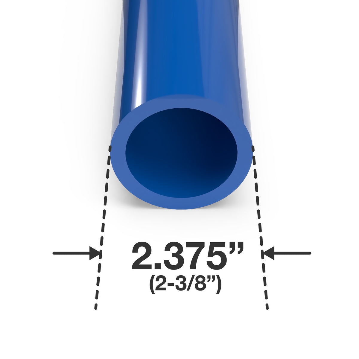2 in. Sch 40 Furniture Grade PVC Pipe - Blue | FORMUFIT