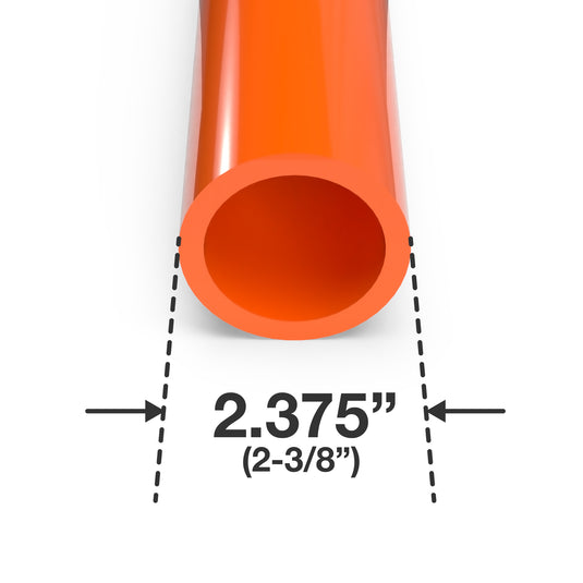 2 in. Sch 40 Furniture Grade PVC Pipe - Orange - FORMUFIT