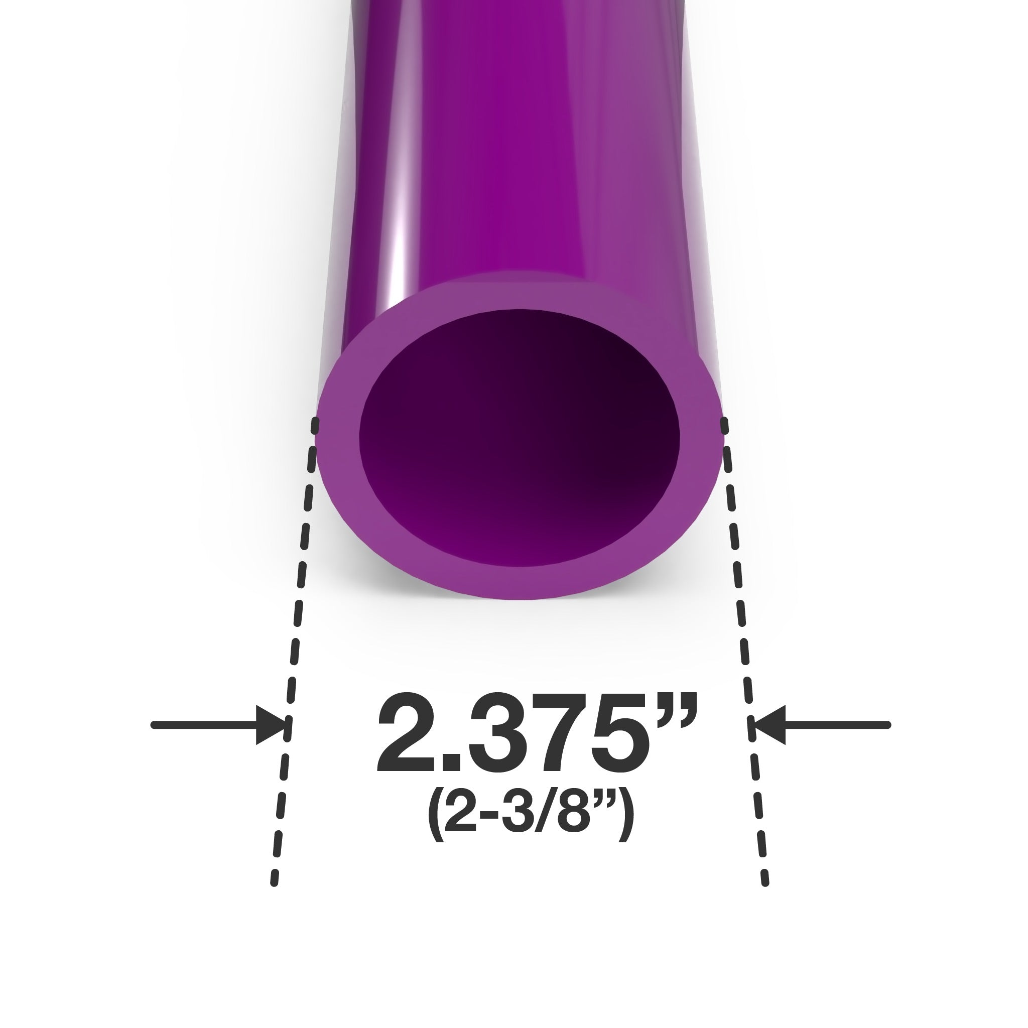 2 in. Sch 40 Furniture Grade PVC Pipe - Purple - FORMUFIT