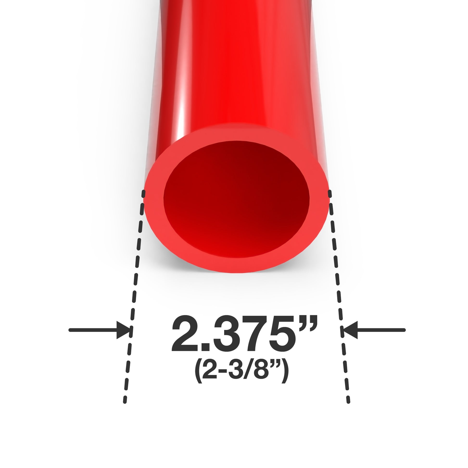 2 in. Sch 40 Furniture Grade PVC Pipe - Red - FORMUFIT