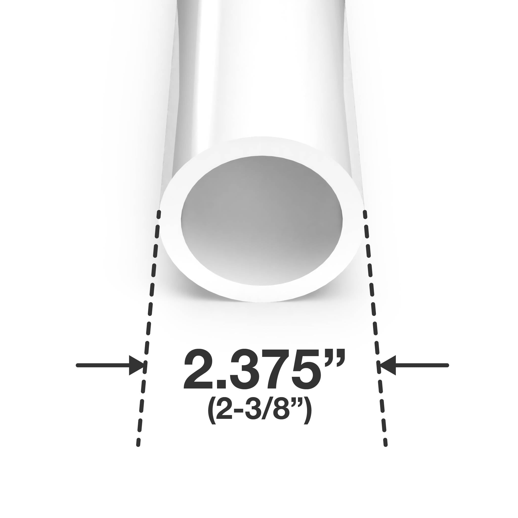 2 in. Sch 40 Furniture Grade PVC Pipe - Gray - FORMUFIT