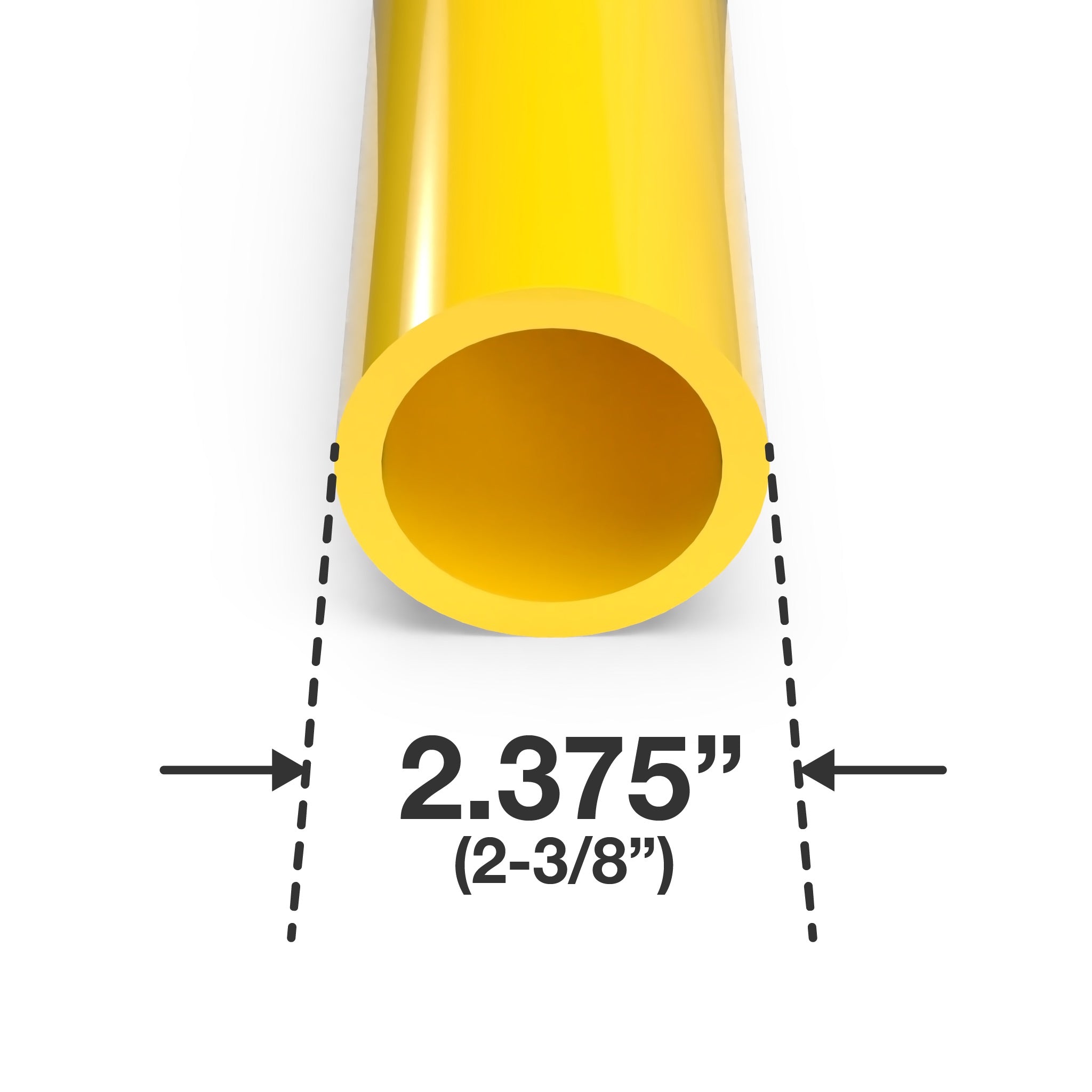 2 in. Sch 40 Furniture Grade PVC Pipe - Yellow - FORMUFIT