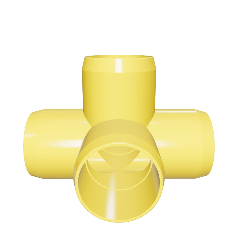 Load 3D model into Gallery viewer, 1 in. 5-Way Cross PVC Fitting, Furniture Grade - Yellow
