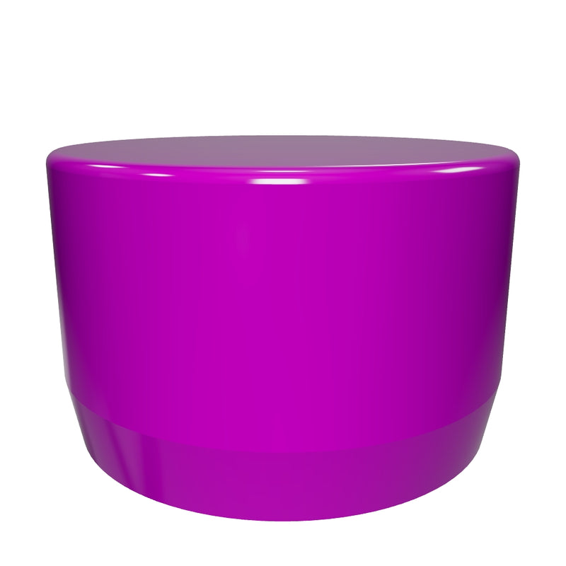 Load 3D model into Gallery viewer, 1 in. External Flat PVC End Cap, Furniture Grade - Purple
