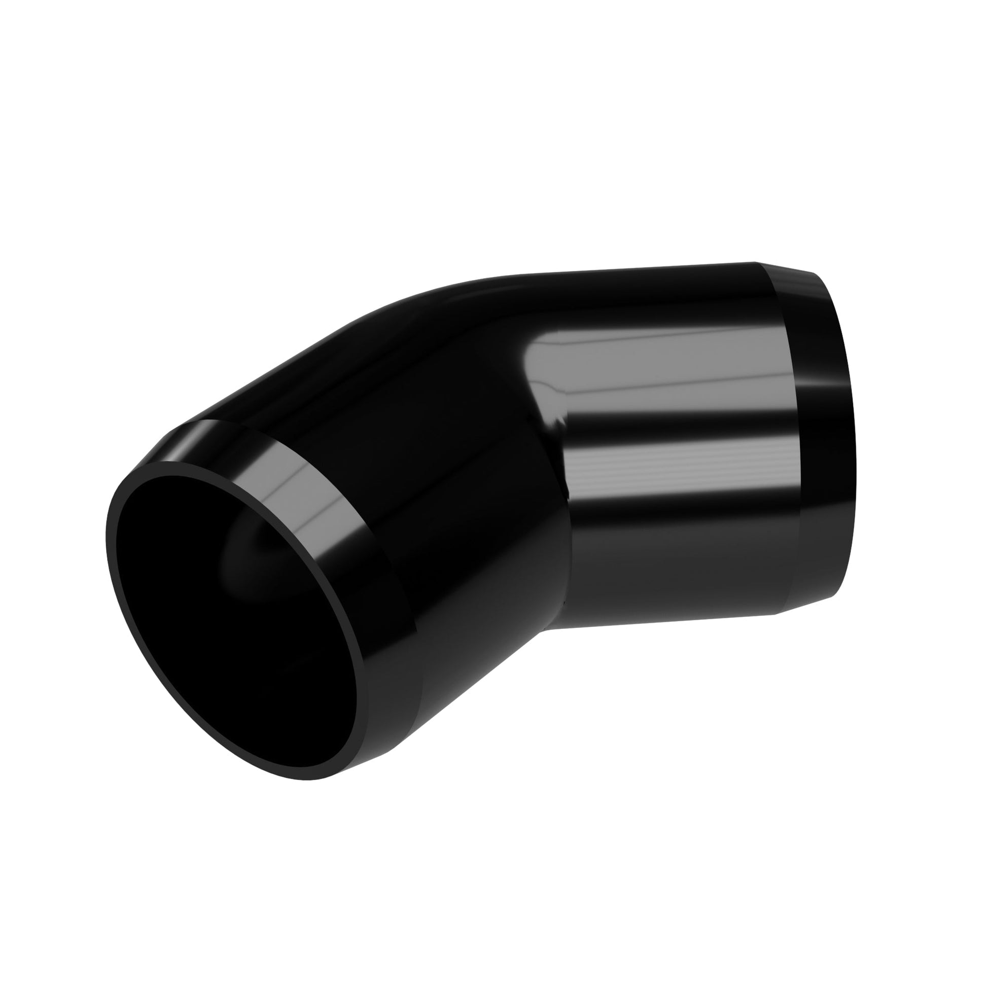 1-1/2 in. 45 Degree Furniture Grade PVC Elbow Fitting - Black - FORMUFIT