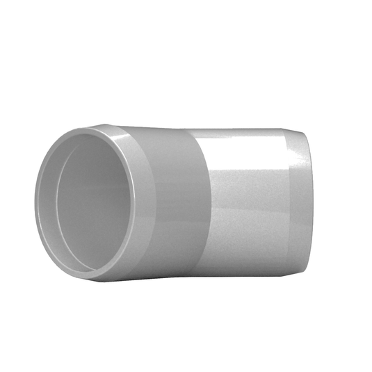 1-1/2 in. 45 Degree Furniture Grade PVC Elbow Fitting - Gray - FORMUFIT