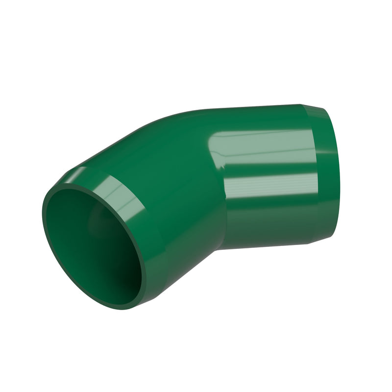 Load image into Gallery viewer, 1-1/2 in. 45 Degree Furniture Grade PVC Elbow Fitting - Green - FORMUFIT
