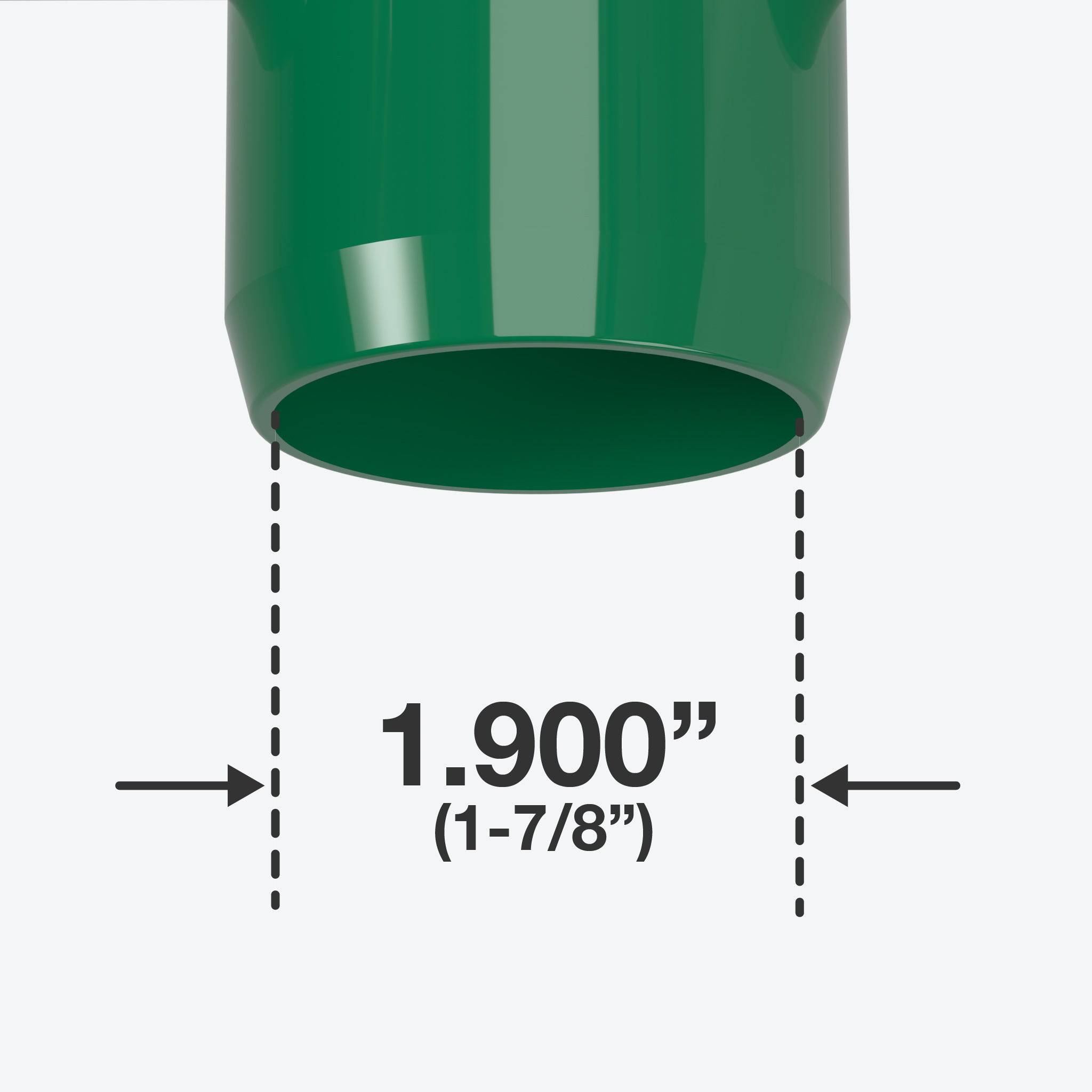 1-1/2 in. 45 Degree Furniture Grade PVC Elbow Fitting - Green - FORMUFIT