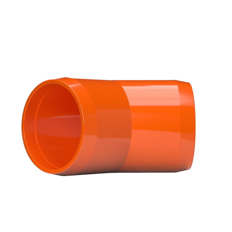 Load image into Gallery viewer, 1-1/2 in. 45 Degree Furniture Grade PVC Elbow Fitting - Orange - FORMUFIT
