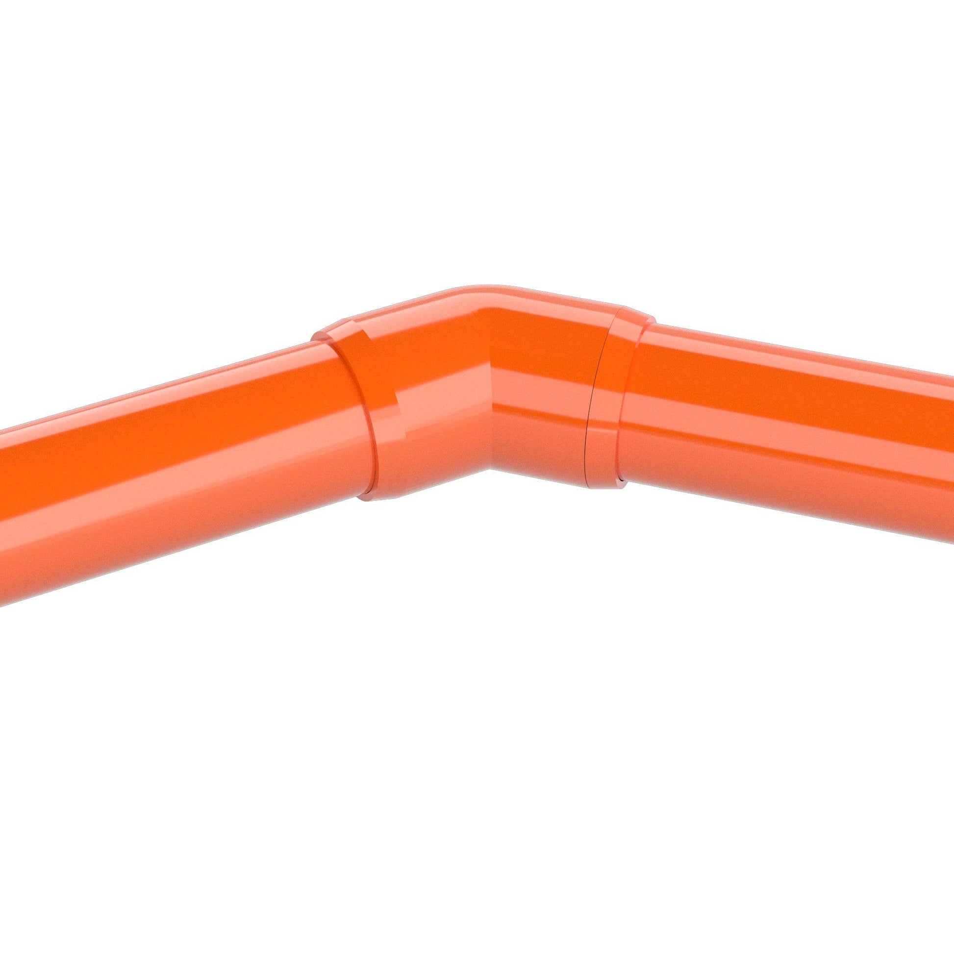 1-1/2 in. 45 Degree Furniture Grade PVC Elbow Fitting - Orange - FORMUFIT