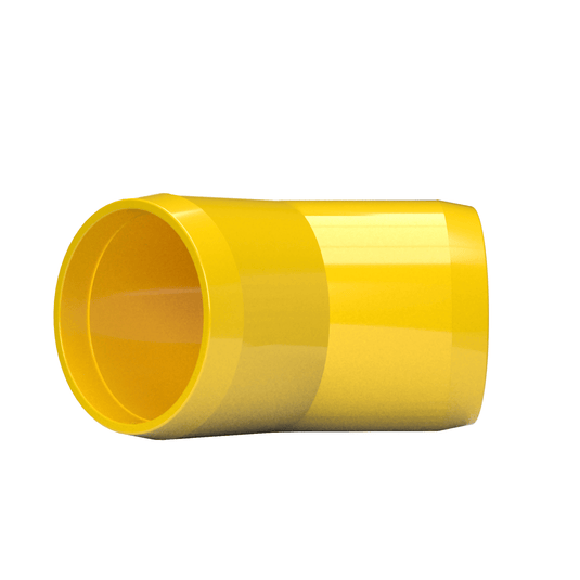 1-1/2 in. 45 Degree Furniture Grade PVC Elbow Fitting - Yellow - FORMUFIT