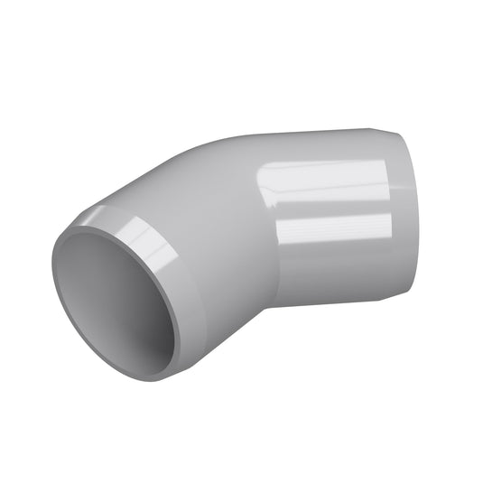 1-1/4 in. 45 Degree Furniture Grade PVC Elbow Fitting - Gray - FORMUFIT