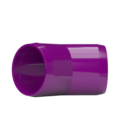 1-1/4 in. 45 Degree Furniture Grade PVC Elbow Fitting - Purple - FORMUFIT