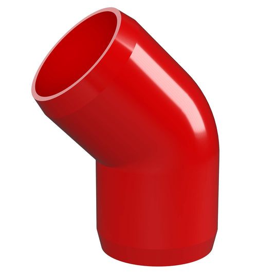 1-1/4 in. 45 Degree Furniture Grade PVC Elbow Fitting - Red - FORMUFIT