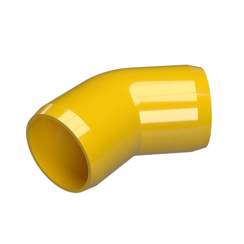 Load image into Gallery viewer, 1-1/4 in. 45 Degree Furniture Grade PVC Elbow Fitting - Yellow - FORMUFIT
