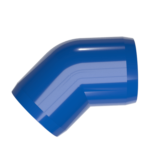 1/2 in. 45 Degree Furniture Grade PVC Elbow Fitting - Blue - FORMUFIT