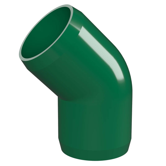 1/2 in. 45 Degree Furniture Grade PVC Elbow Fitting - Green - FORMUFIT
