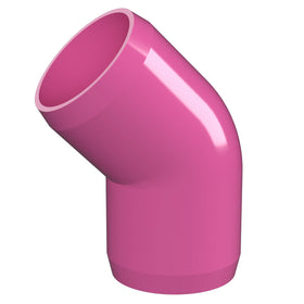 1/2 in. 45 Degree Furniture Grade PVC Elbow Fitting - Pink - FORMUFIT